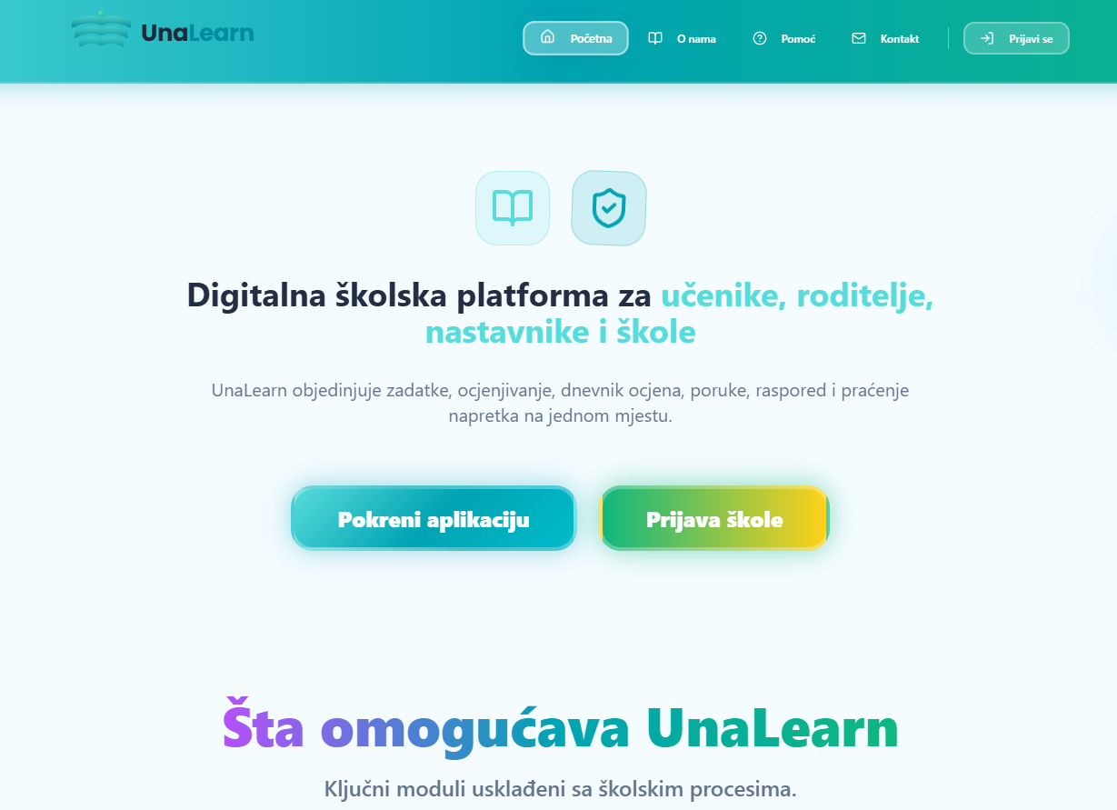 UnaLearn — Edukacijska aplikacija
